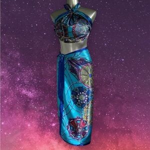 🆕Luxury Satin Scarf Top & Wrap Skirt